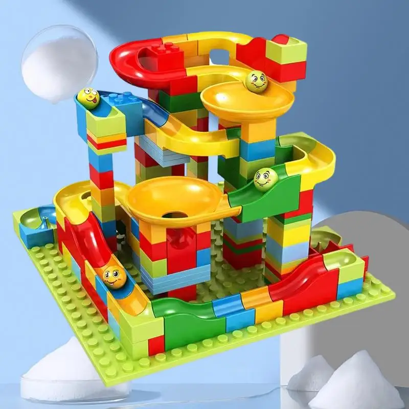 

Wooden Puzzle Assembly Building Blocks - Create Endless Fun with Track Ball Building Blocks