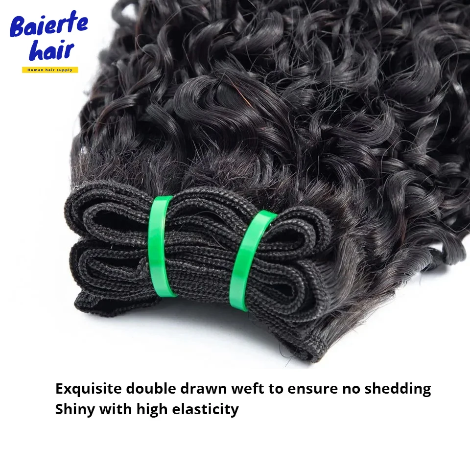 15A Pixie Lockige Haarbündel, Kinky Curly Echthaar, 3/4 Bündel-Set, Unbehandeltes Jungfräuliches Lockiges Echthaar, Haarverlängerung mit Doppelten Tressen – Detail 6