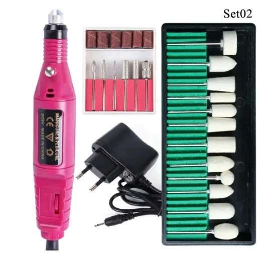 Professional Nail Drill Machine Electric for Manicure Milling Cutter Set Nails Files Drill Bits Gel Polish Remover Tools