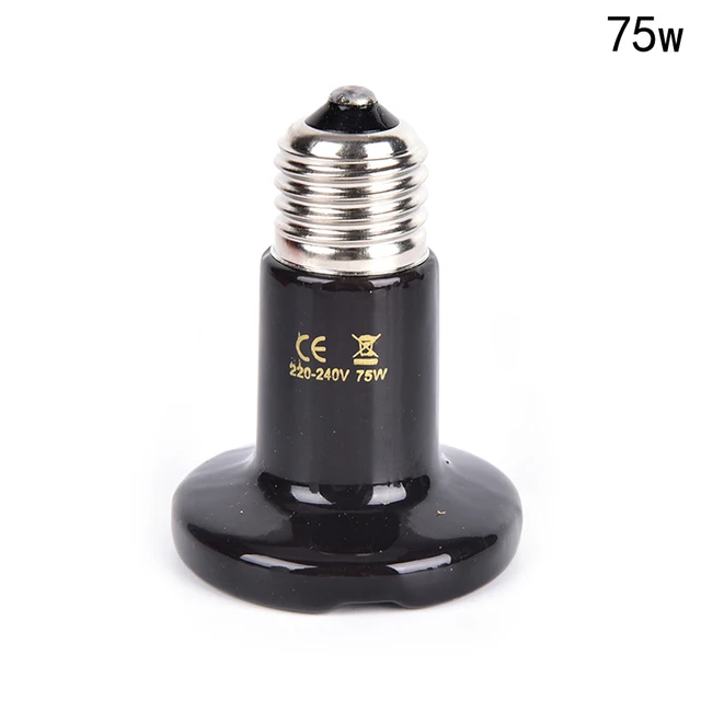 25W / 50W 75W 100W Pet Heating Lamp Black Infrared Ceramic Emitter Heat Light Bulb Brooder Reptile 5