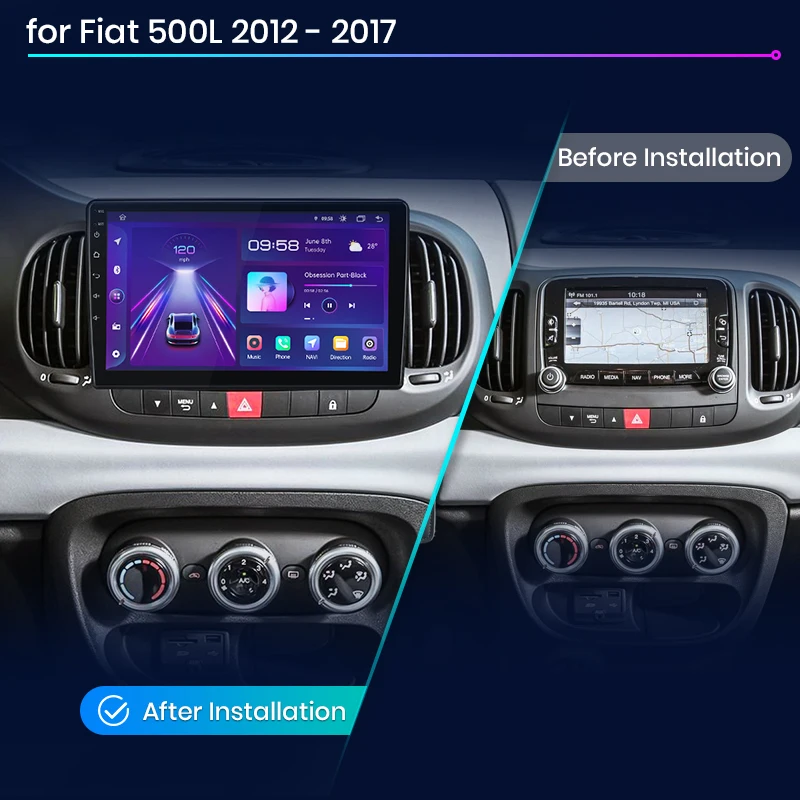 AWESAFE  Car Radio Multimedia For  Fiat 500L 2012-2017 AI Voice Control  Navigation GPS Wireless Carplay autoradio Wifi 2+64GB