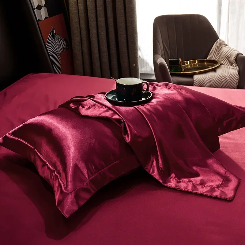 2PCS 100% Pure Silk Pillowcase Cool Real Natural Silk Pillow Covers Double-sided  Mulberry Silk Pillowcase Summer Washable 5