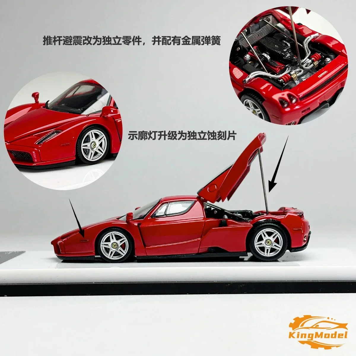 kingmodel 1:64 ENZO Standard Red /White Diecast Model Car