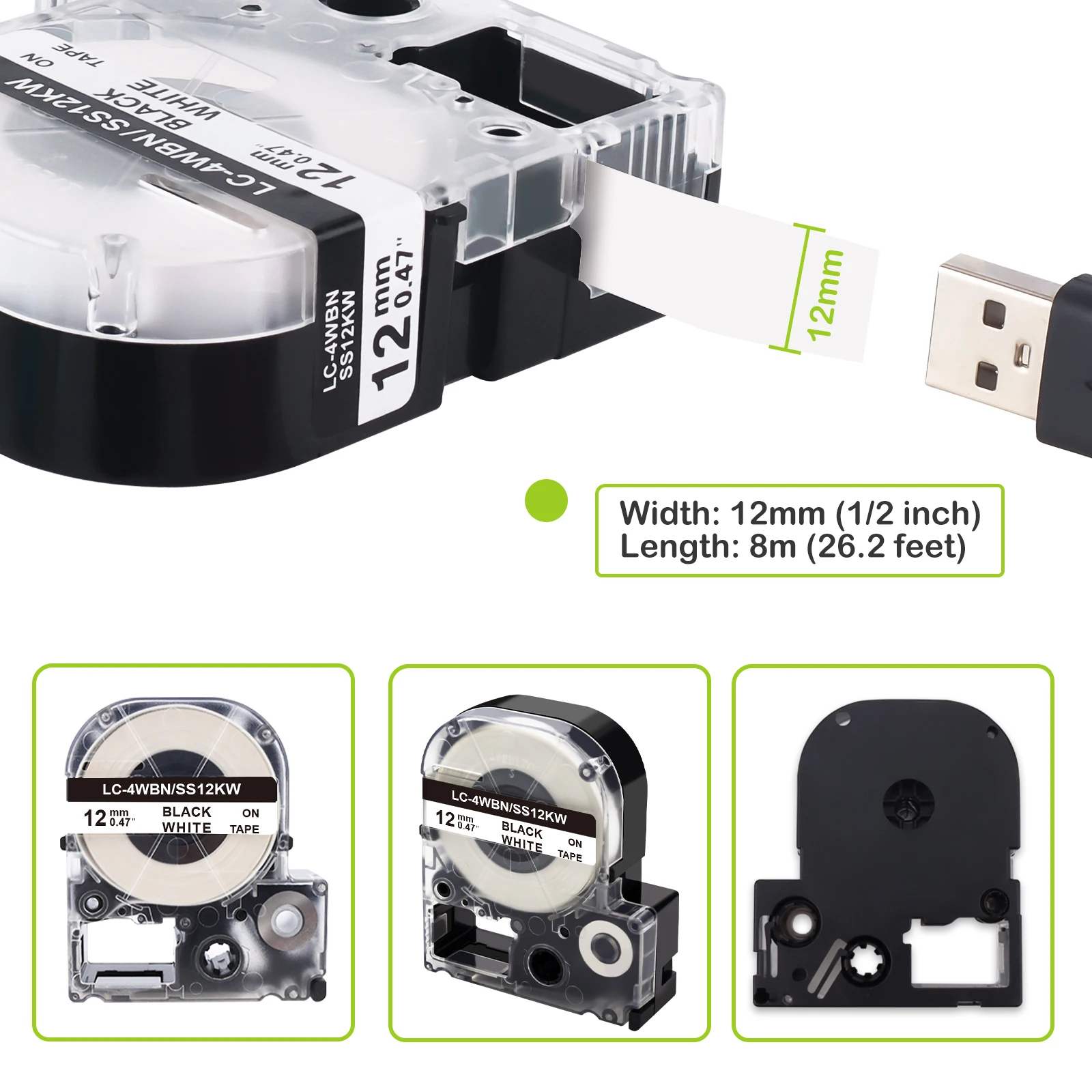 Fita Compatível para Epson St24kw Sc24rw Sc24yw Sc24bw Etiqueta Fita para Epson Kingjim Lw700 Lw-900p Fabricante de Etiquetas 10pk Ss24kw 24 mm - Imagem 5