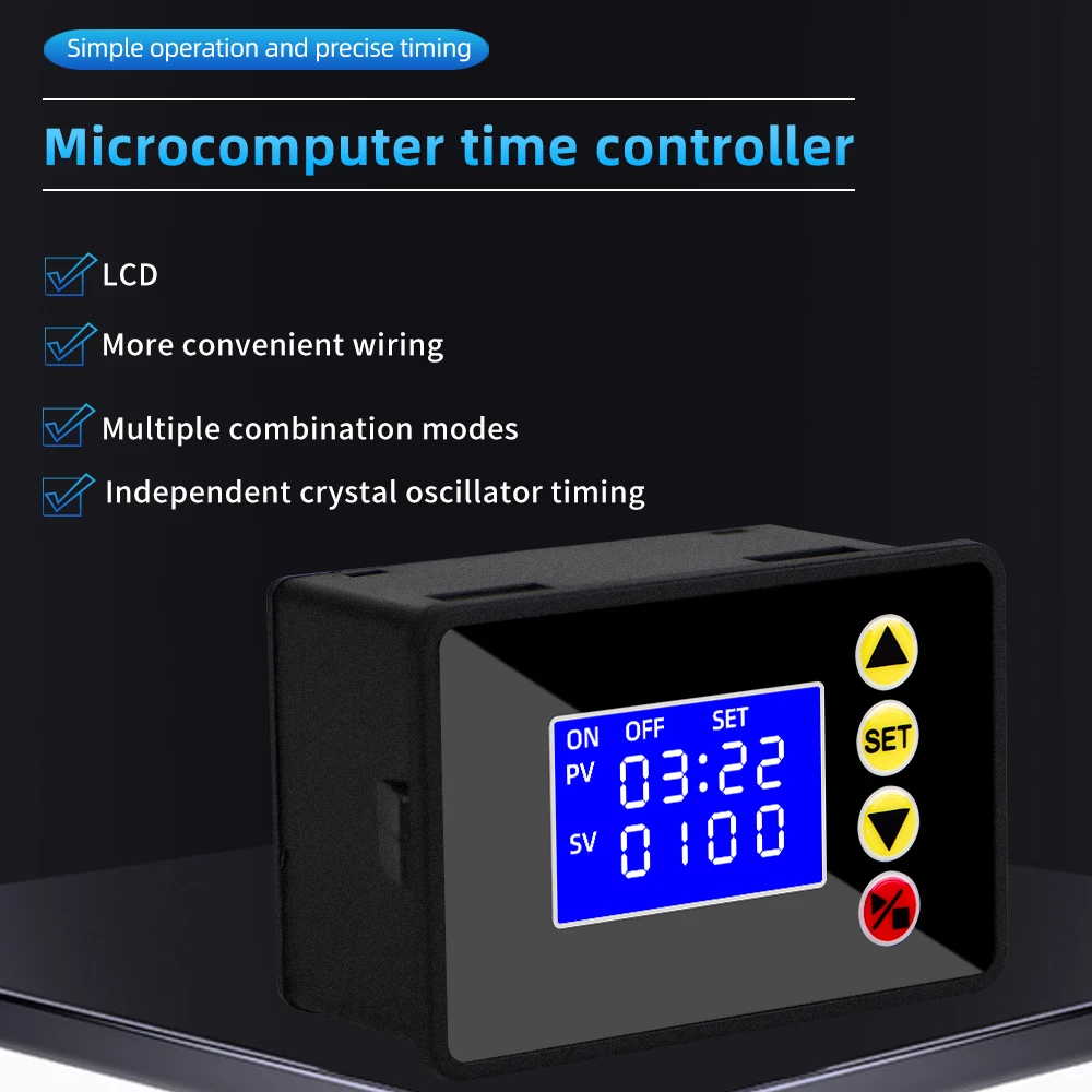 Digital Microcomputer Time Controller DC 12V 24V AC 110V-220V