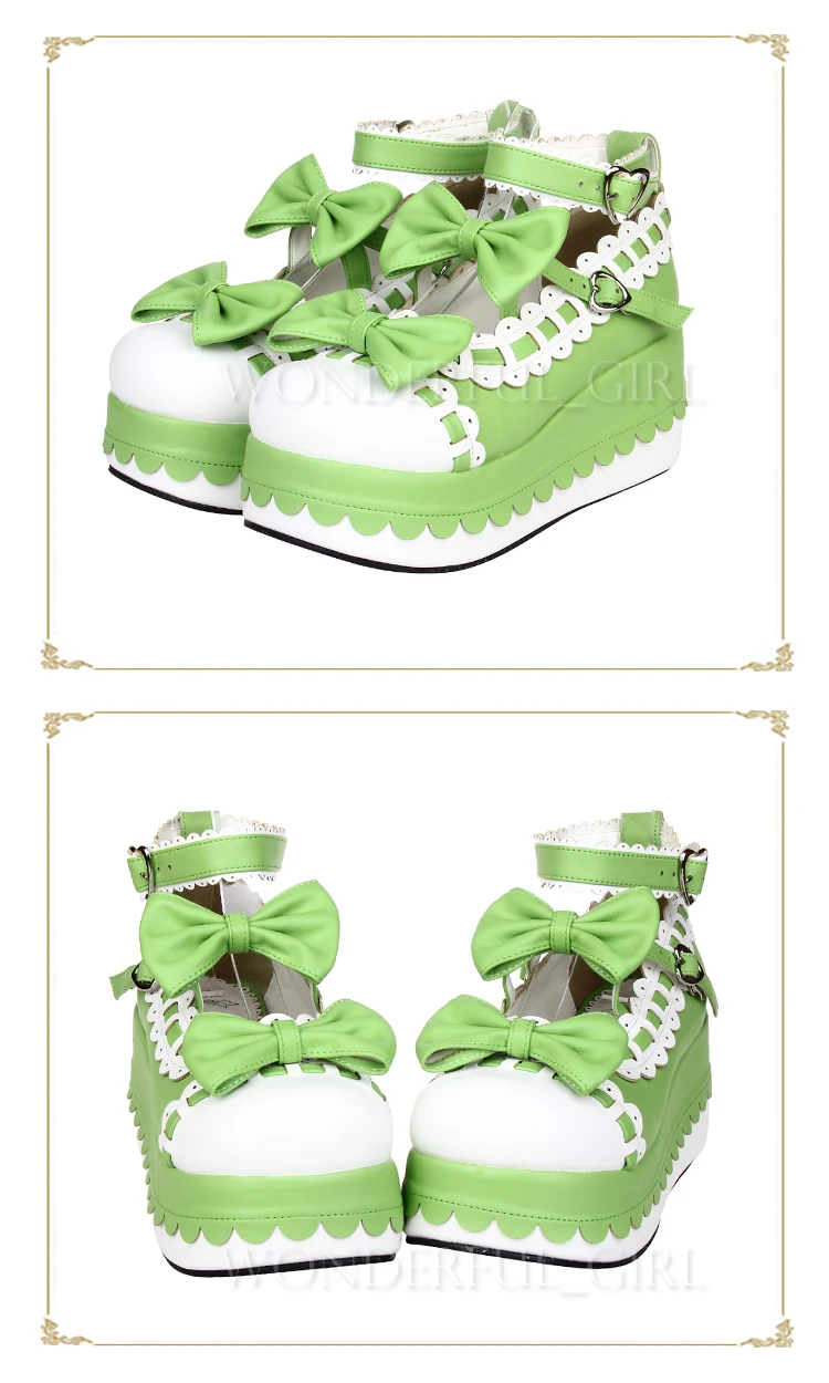 Neue japanische Lolita Plateauschuhe Prinzessin Cosplay Schuhe mit Schleife Größe 35-47 20
