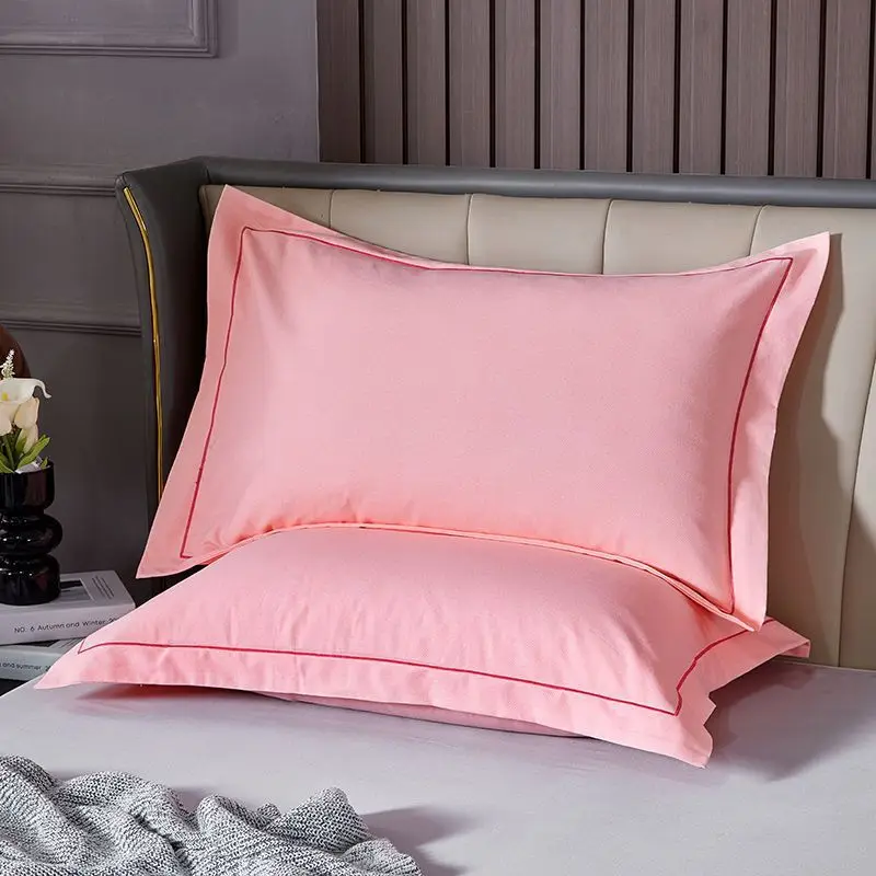 

2Pcs Thick Solid Color Cotton Brushed Pillow Cover Simple Pillowcase Ultra Soft Sleep Pillowcases Household Pillow Case