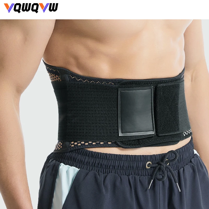 1pcs Copper Back Brace for Lower Back Pain Relief,Back Support Belt Men and Women With Adjustable Black Lumbar Support Belt