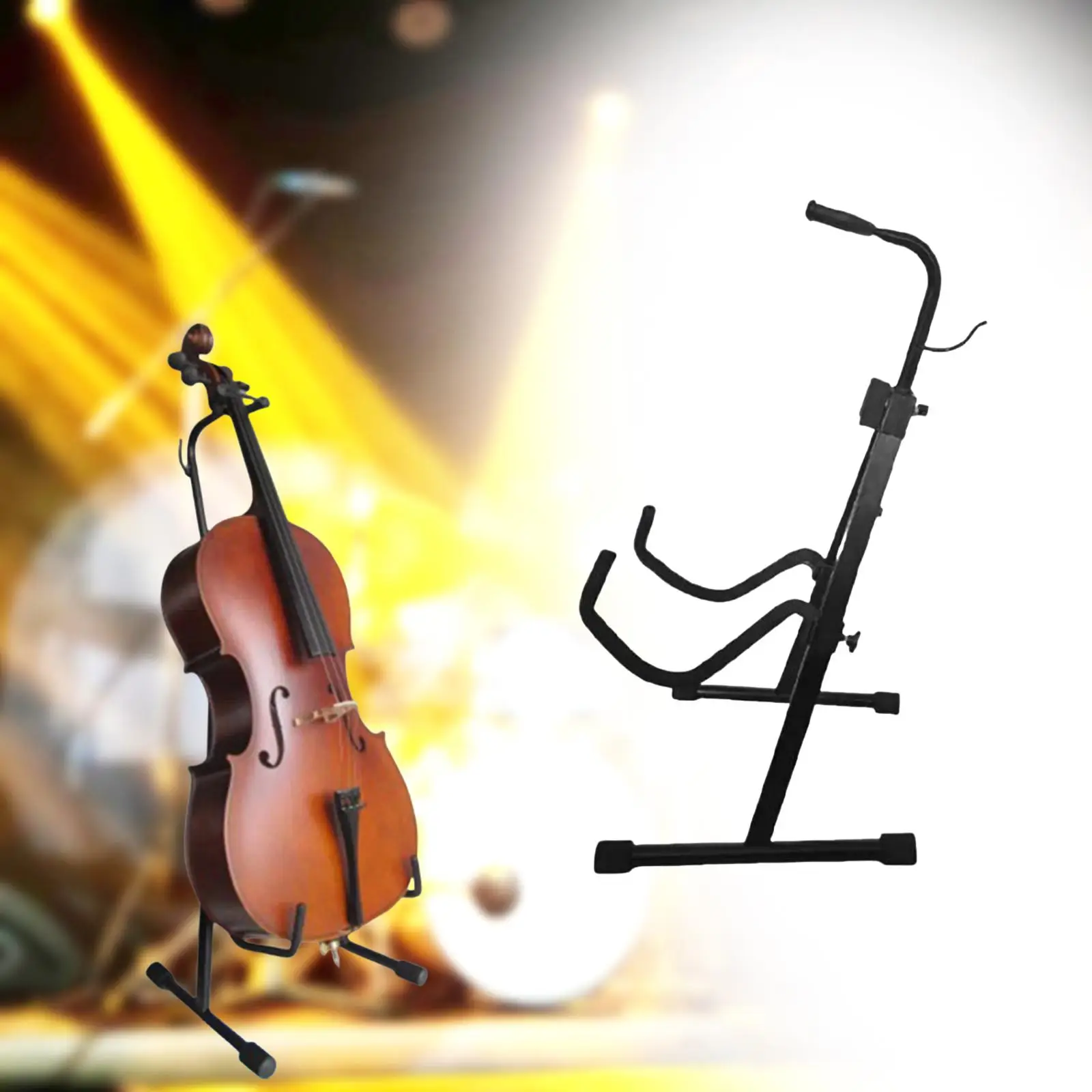 

Metal Cello Display Stand with Hook Foldable Stand Guitar Instrument Stand