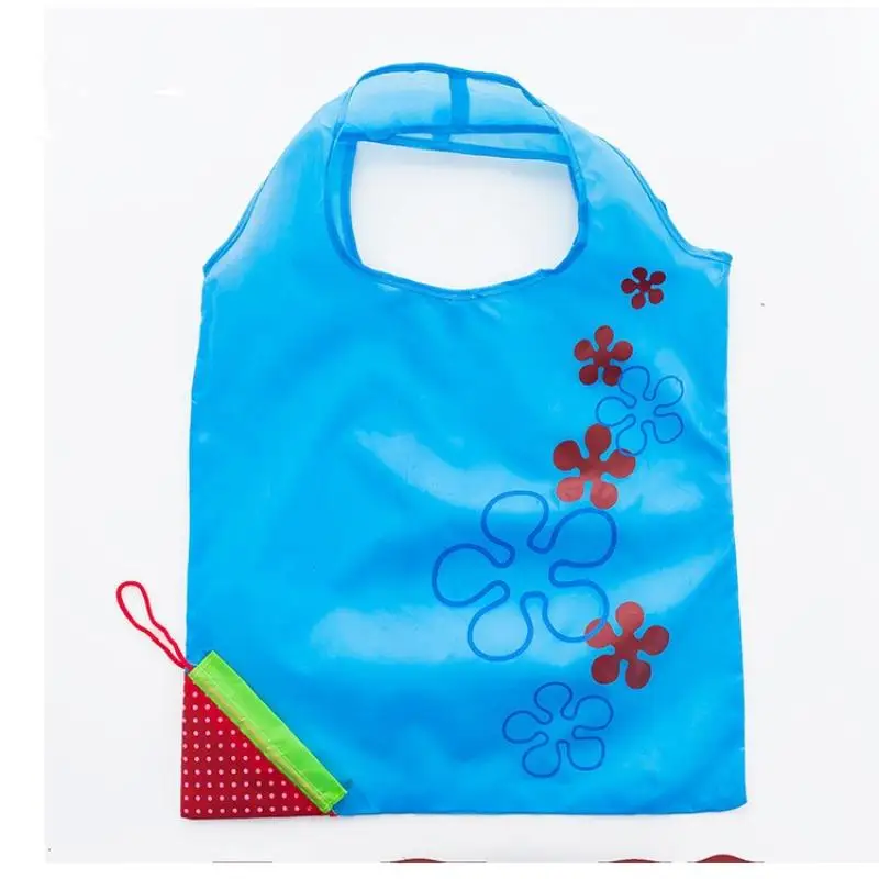 Eco-Friendly Foldable Strawberry Print Reusable Shopping Tote Bag