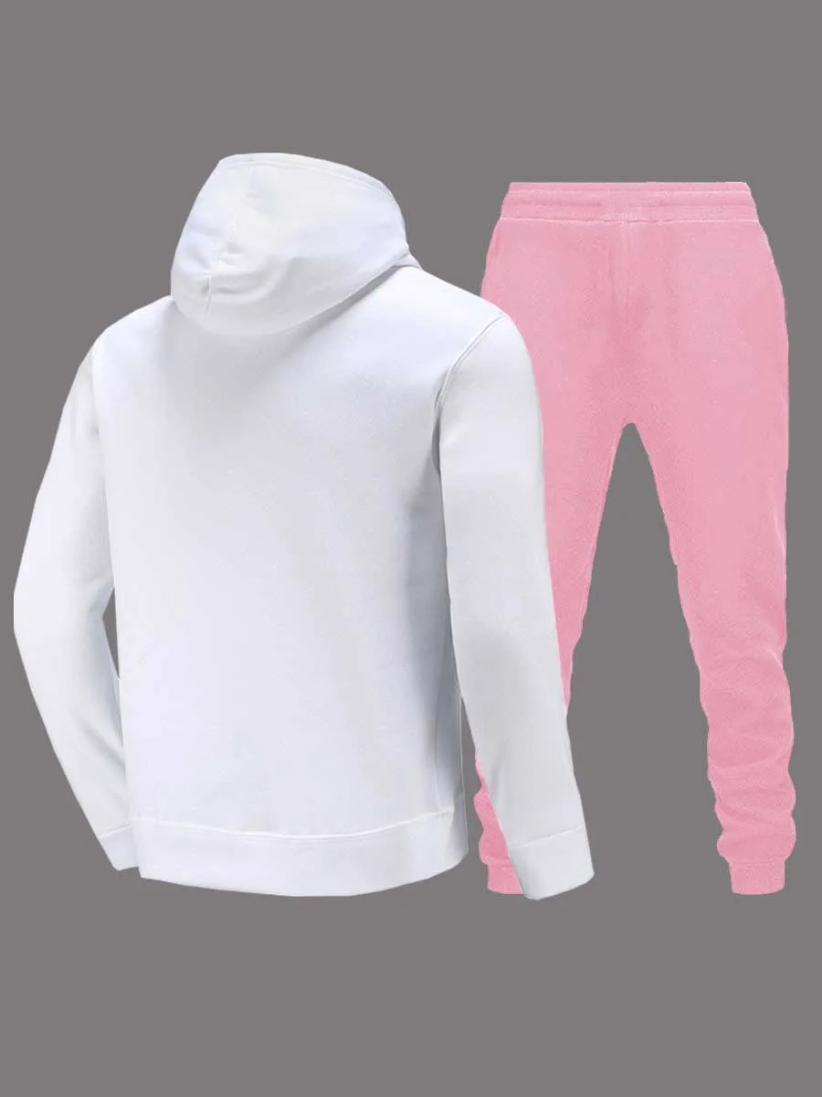 Plus Size Lips Letter Print Kangaroo Pocket Tracksuit Autumn Winter Long Sleeve Hoodies