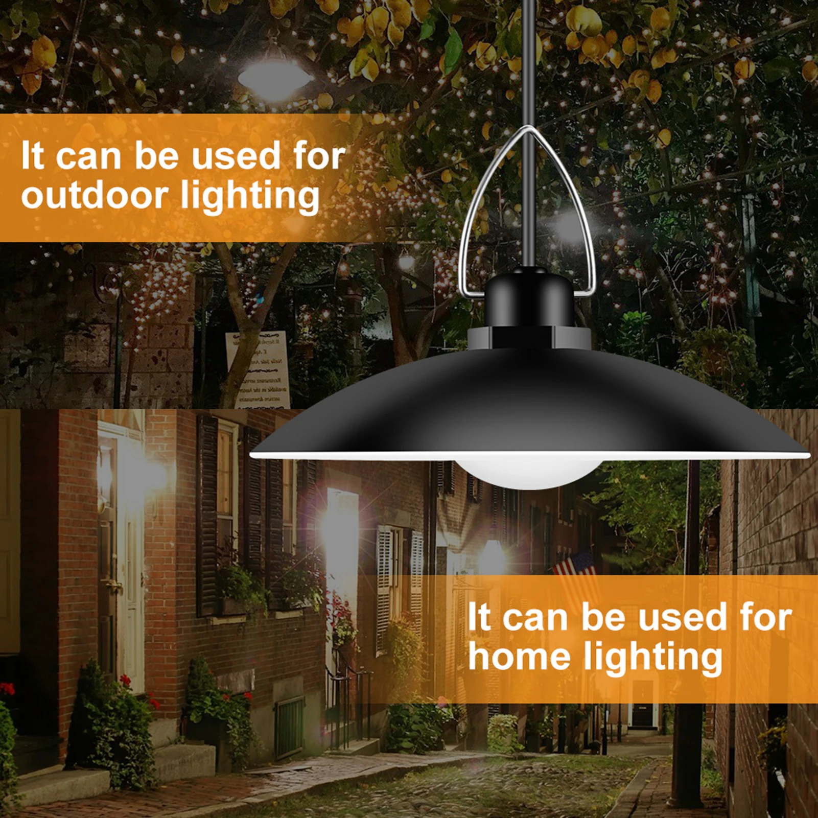 brightest outdoor solar lights IP65 Waterproof Double Head Solar Pendant Light Outdoor Indoor Solar Lamp With Cable Suitable for courtyard, garden, indoor etc, led solar garden lights