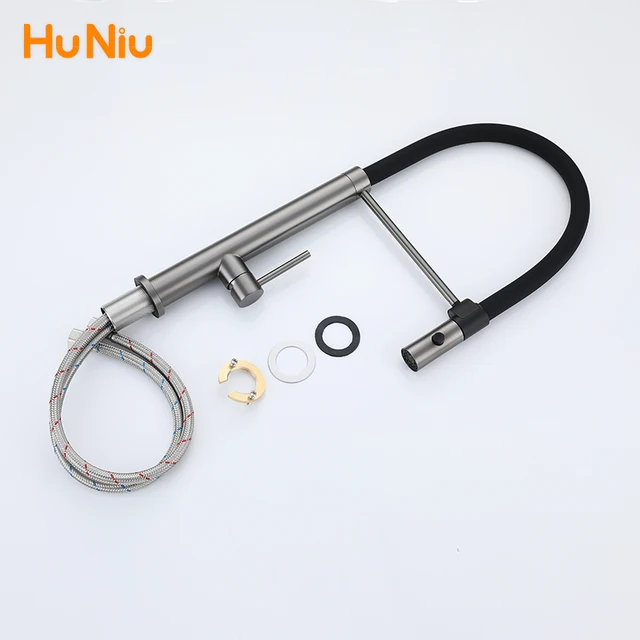 ก๊อกน้ําห้องครัวก๊อกน้ําอ่างล้างจานยางดึง Stream Sprayer ก๊อกสแตนเลส 304 Rotatable KITCHEN Mixer Water TAP Crane 6