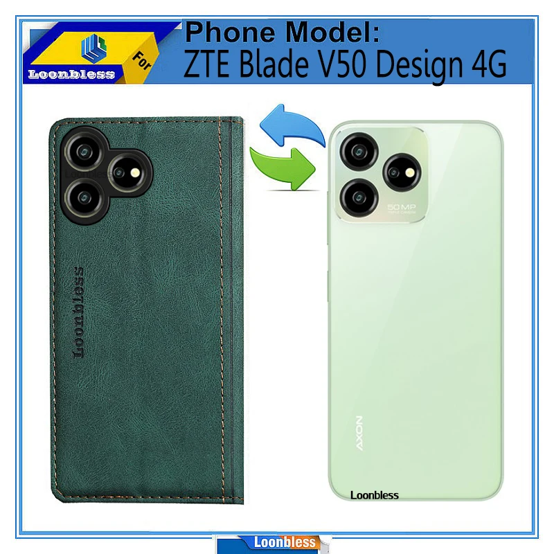 For ZTE Blade V50 Design Cover Phone Global Flip magnet Fundas