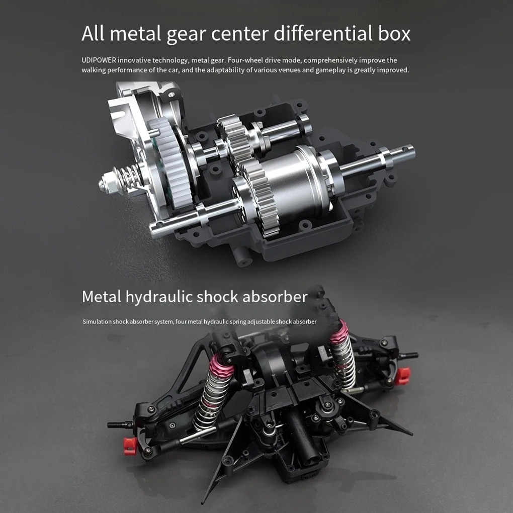 New 1/10 UD1001SE 2.4GHZ 4WD RS Brushless Non Inductive Splash Proof Motor RC Simulation all Terrain Desert Off-road Truck Model 4