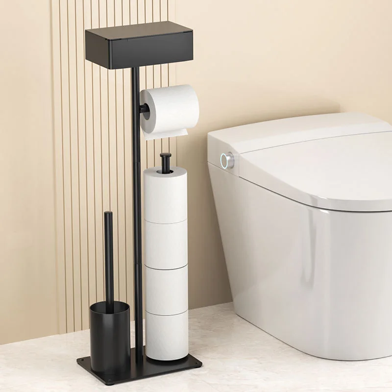 Heavy-Duty Stainless Steel Toilet Brush Holder Wall-Mounted Paper Towel Rack Bathroom Storage Organizer with Drawer