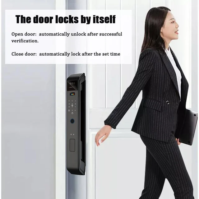 WIfi Tuya APP Remote Unlock Voice Intercom 3D Face Recognition Smart Door Lock With Camera Fingerprint Password Digitl Door Lock 3