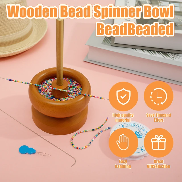 Wooden Bead Spinner Bowl DIY Making Bead Spinner Kit for Jewelry