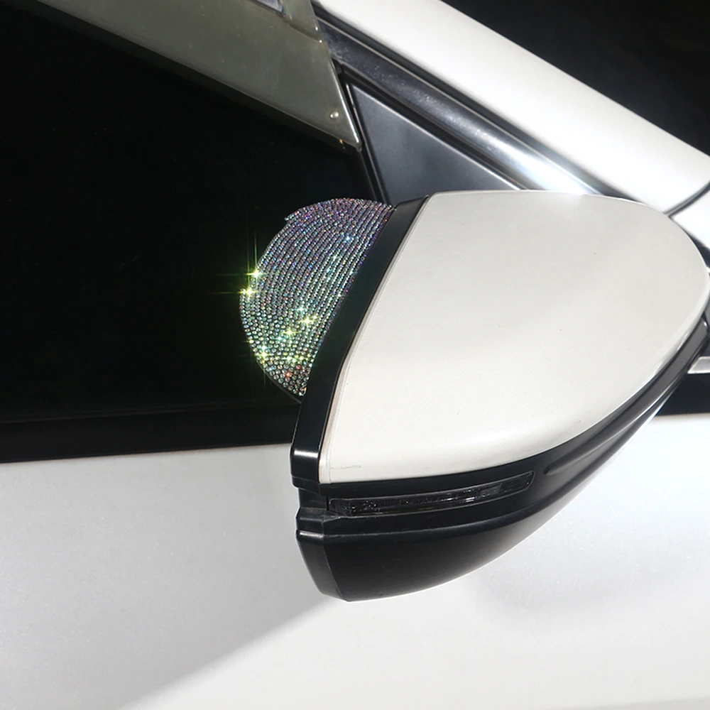 Rearview Mirror Rain Shield Rearview Mirror Rain Eyebrow Rearview Mirror Rain Guard 2Pcs PVC Car Rear View Mirror Sticker Rain Eyebrow Auto Mirror Rain Shield Cover Bling Car Accessories Interior for Woman