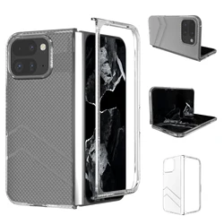 Stylish Wave Texture Shockproof Matte Rugged Case in Frosted Clear for Pixel 9 Pro Fold (Transparent)