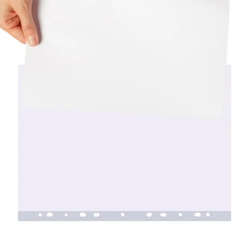 Clear Binder Sheet Protectors 11 Holes Clear Cover Sheet A4 100 Pages