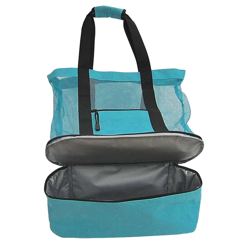 Large Pockets Beach Bag For Towels Mesh Shoulder Bags For Toys Waterproof Large Capacity Shopper Tote Bag Summer Storage