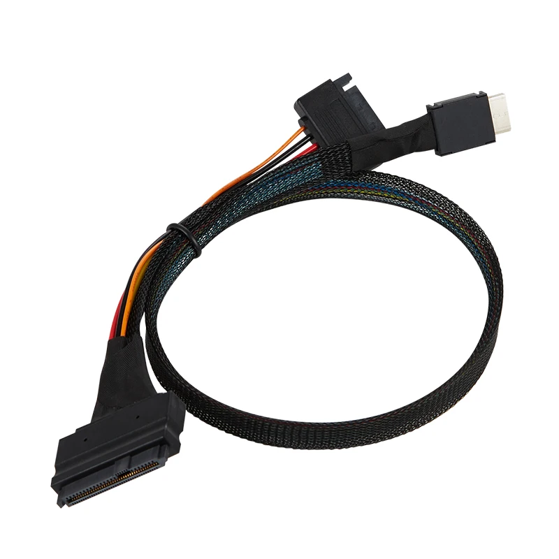 PCIE 4.0-u NVME SSD 어댑터 확장 카드 PCI Express 4X-SFF-8612 라이저 카드 보드 (SFF-8611-SFF-8639 연장 케이블 포함)