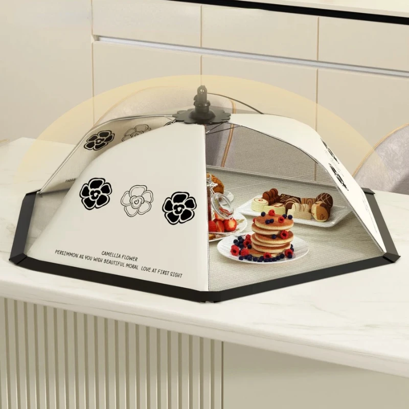 New Camellia Food Cover Household Dustproof Breathable Table Cover Foldable Large Leftover Kitchen Tools