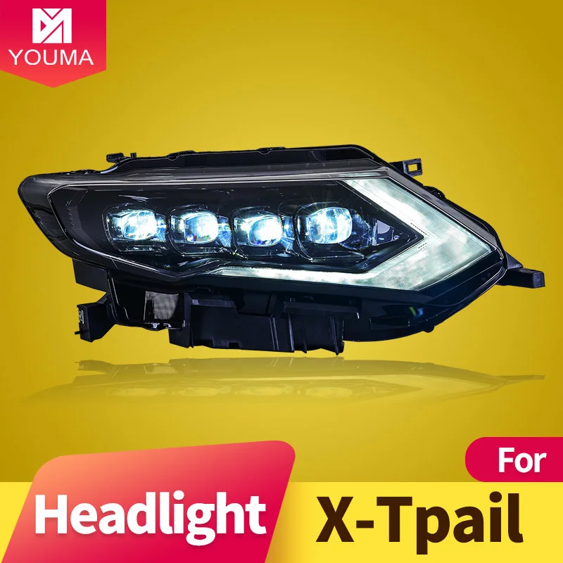 

Стайлинг автомобиля, передние фары для Nissan X-trail 2017-2020, красные фонари, дневные ходовые огни, все аксессуары для ближнего и дальнего света