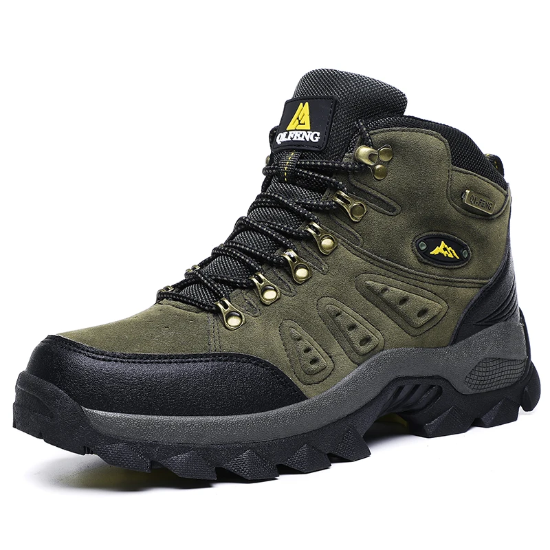 Large Size 48 Outdoor Non-Slip Hiking Boots with Warm Fur Lining