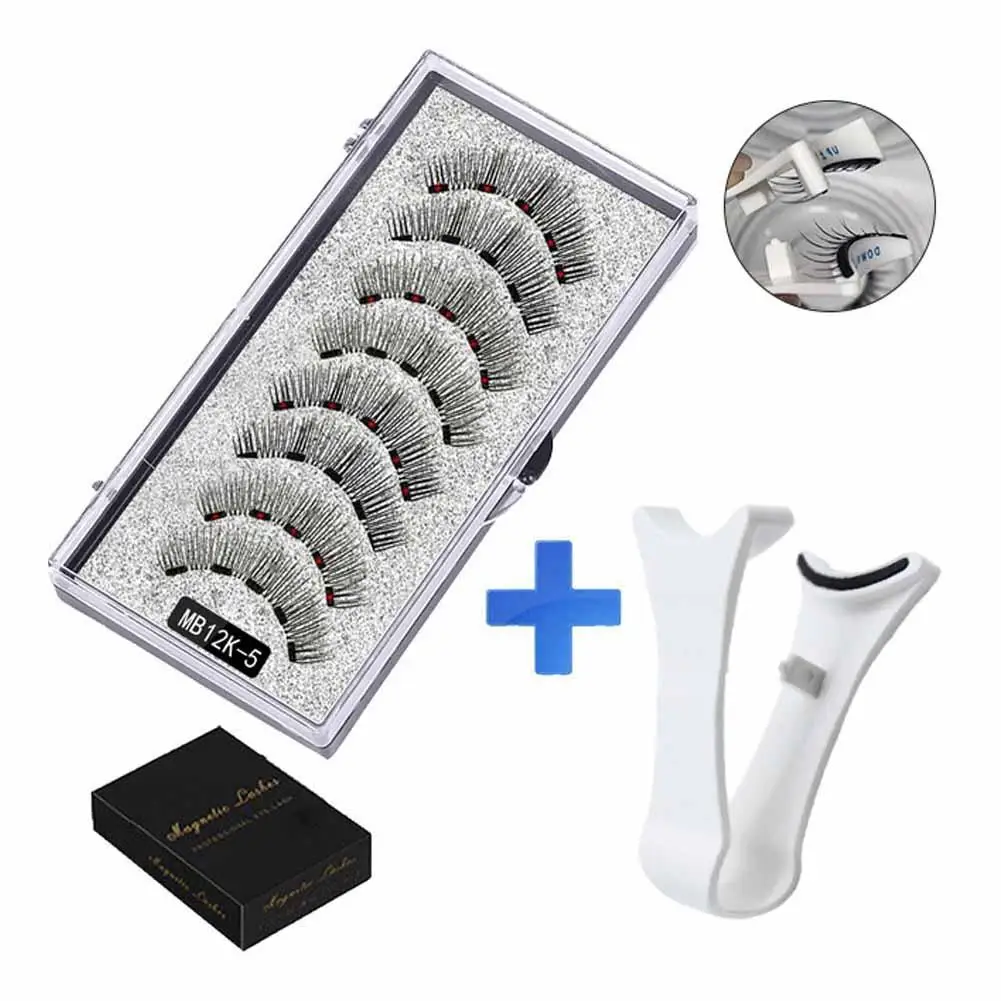 Fake Eyelashes 1set 4 Pairs 3D Magnetic Can Be Reused Cosmetic Natural Extension Tools Magnetic Eyelash Eyelash Belt 5