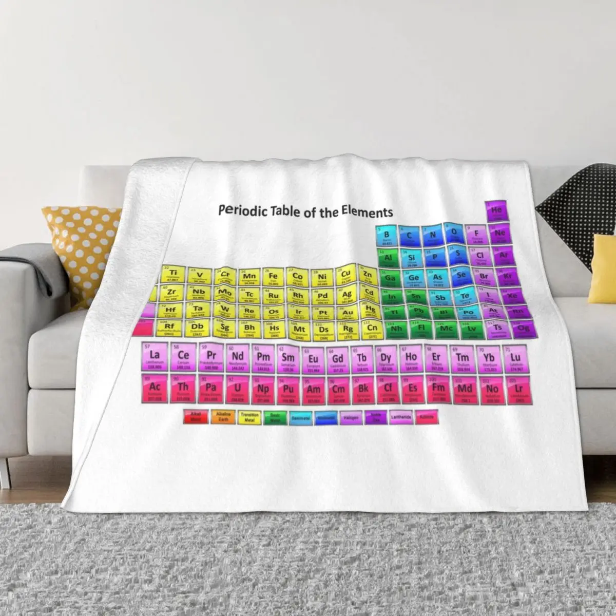 

Periodic Table Of Elements Chemistry Blanket Flannel Winter Multifunction Super Warm Throw Blanket for Home Travel Bedspread