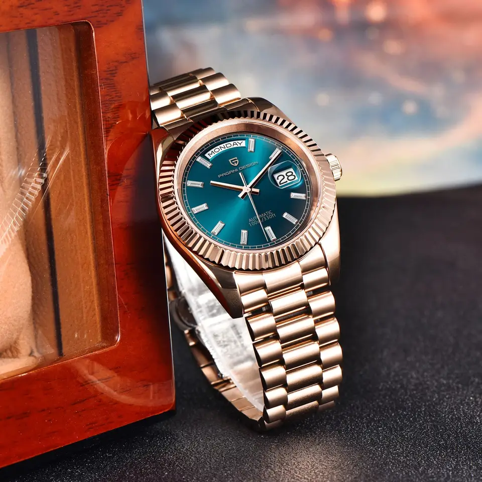 トノー型　ティファニーブルー文字盤　ローズゴールド　Pagani Design トノー型 ティファニーブルー文字盤 ローズゴールド Pagani Design