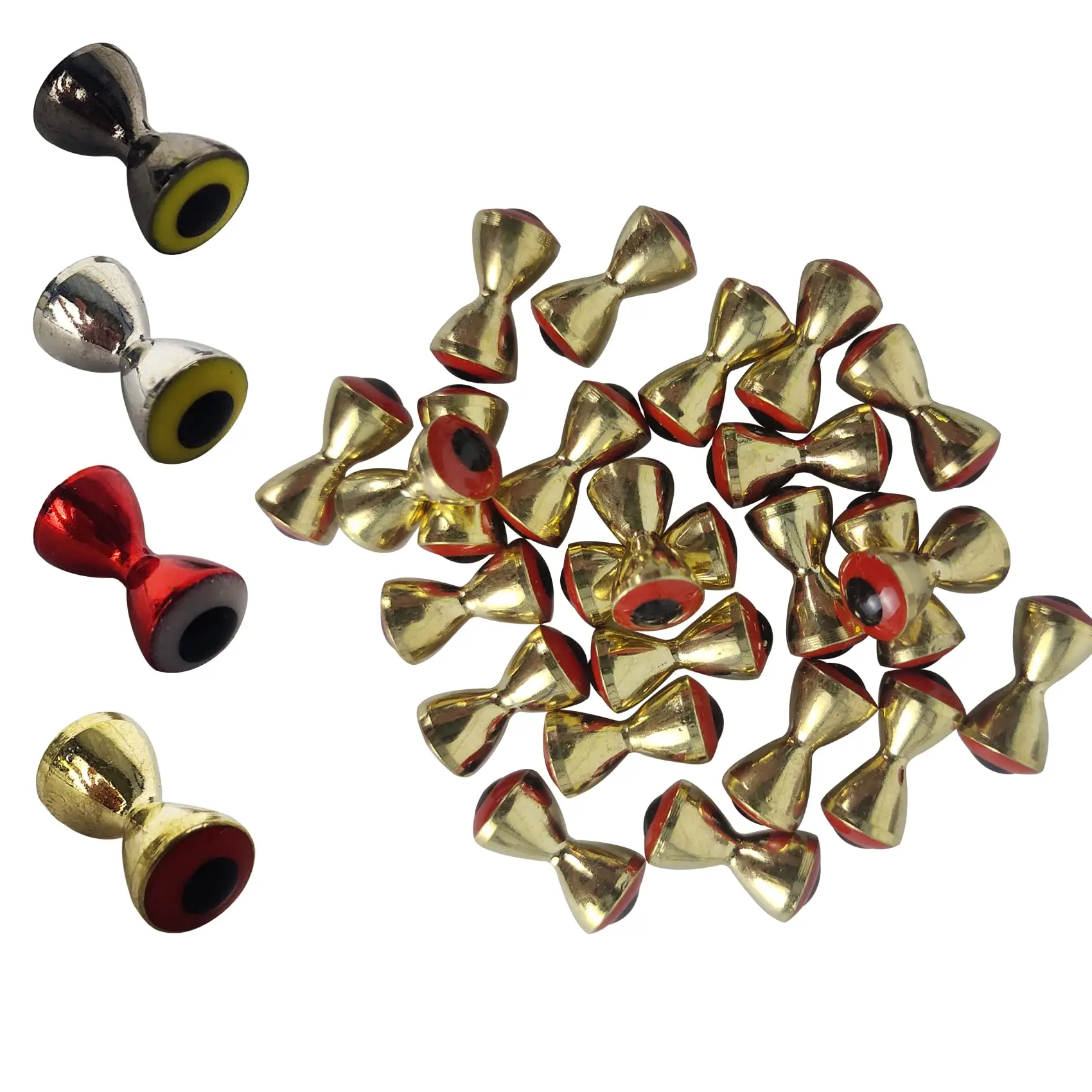 Aventik 25pc Brass Dumbbell Fish Eyes - Realistic Fly Tying Lure