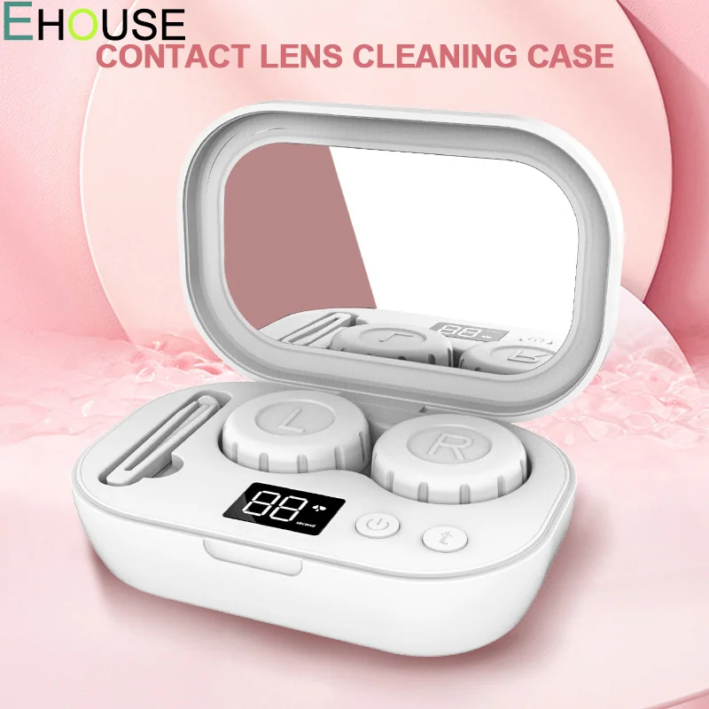 

Contact Lens Ultrasonic Cleaning Machine LED Display High Frequency Vibration Timing Rechargeable Cleaner Automatic Washer