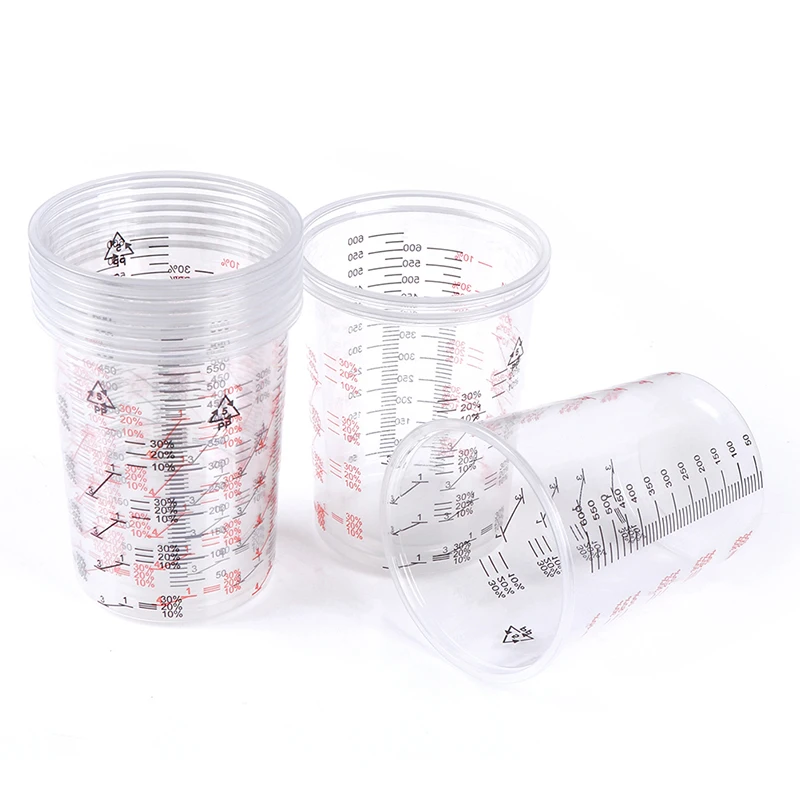 10pcs Plastic Paint Mixing Cup 600ml Mixing Pot Paint Mixing Calibration Cup For Precise Mixing Of Paint And Liquid High Quality