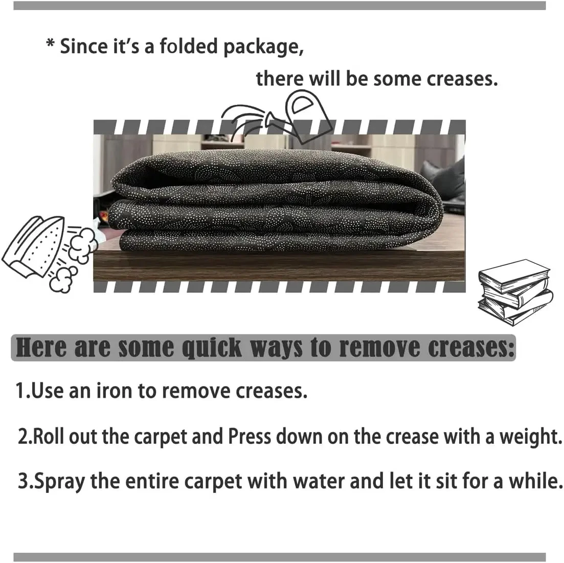 VIKAMA Flannel Boho Texture Living Room Cushion Desk Bedside Rug Indoor Carpet Door Mat Large Floor Mat Home Decor Easy Care