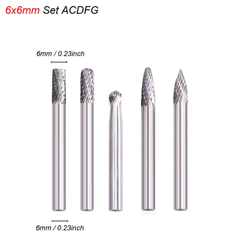 8Pcs 6-12mm Head Tungsten Carbide Rotary Burs Burr Die Grinder 1/4 - View #7
