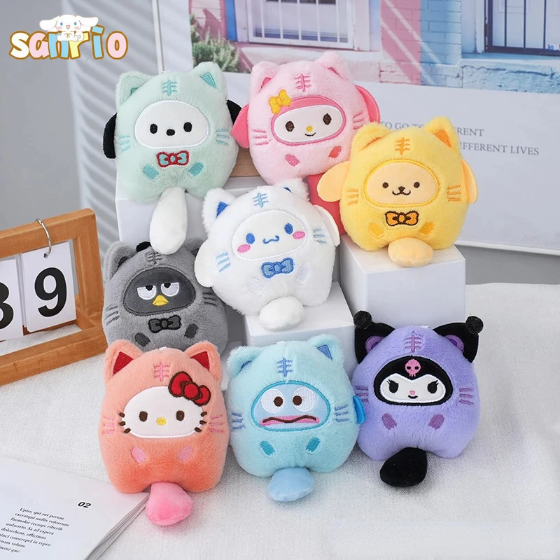 

13/16cm Sanrios Anime Hello Kittys Kuromi Plush Dolls Pendant Toy Cartoon Stuffed Dolls Melody Pochacco Keychain Kids X-mas Gift