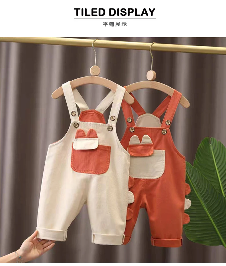 IENENS Girl Boy Overalls Dungarees 1-4Y Solid Color Children Long Pants Kids Jumpsuit Clothes Clothing Baby Trousers