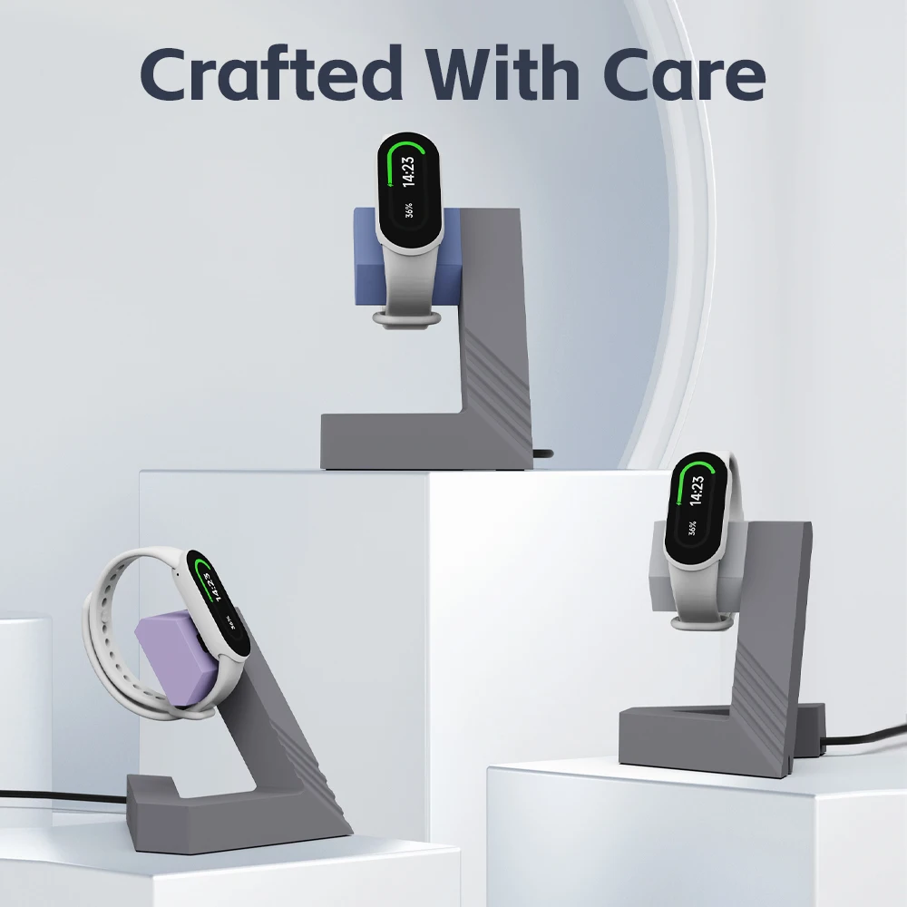 Silicone Charging Dock Desk Stand Holder Organizer Charging Station for Xiaomi Smart Band 9/8/8Pro/7/Redmi Watch 4