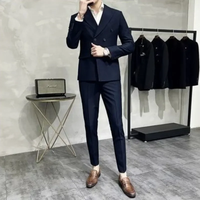 thumbnail image 1 of Traje completo para hombre, tendencias, trajes, blazer, alta calidad, 2024, conjunto de traje de 2 piezas, para hombre, corte entallado, elegante, pantalones de ceremonia, caballero, 1 of 5