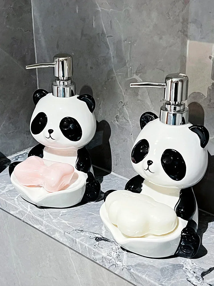 Creative Panda lotion Bottle Dual purpose Soap Box Two in one