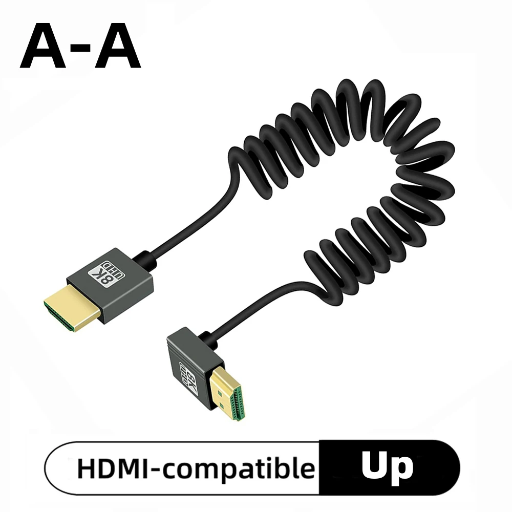 Ultra High-Speed Coiled 8K HDMI Cable with eARC and HDR Support for Cameras, Monitors, and Gaming​​