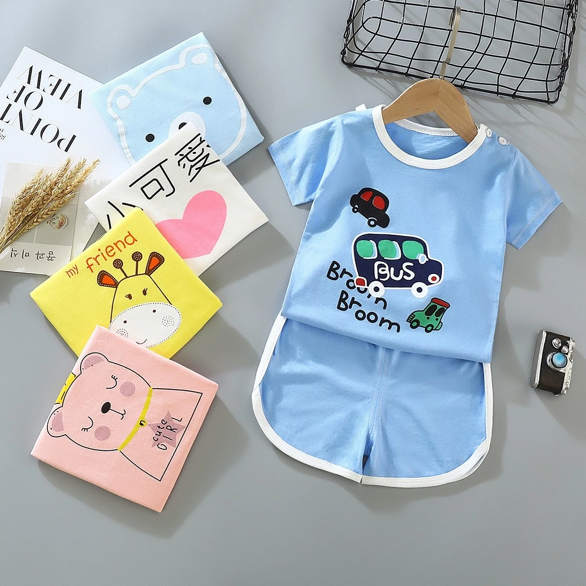 Baby Clothing Set classic 2022 New Infant Clothing Summer Short Sleeve T Suit Toddler Girls T-shirt Shorts Two Piece Set Kids Costume Baby Boys Outfits newborn baby clothing gift set