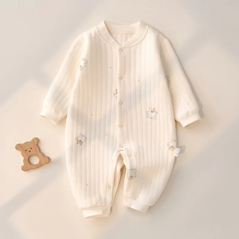 

Baby Autumn Clothing, Three-layer Warm Romper, Cotton Boneless Long Sleeved Children's Clothing, Baby Autumn Clothing romper