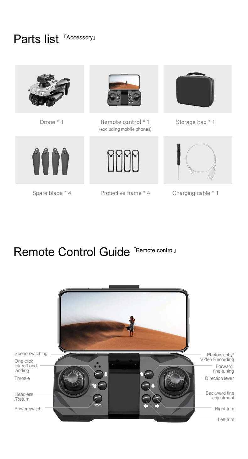 Drone Xiaomi LU200 GPS 8K Avec Triple Caméra WiFi Et évitement D'obstacles, Neuf