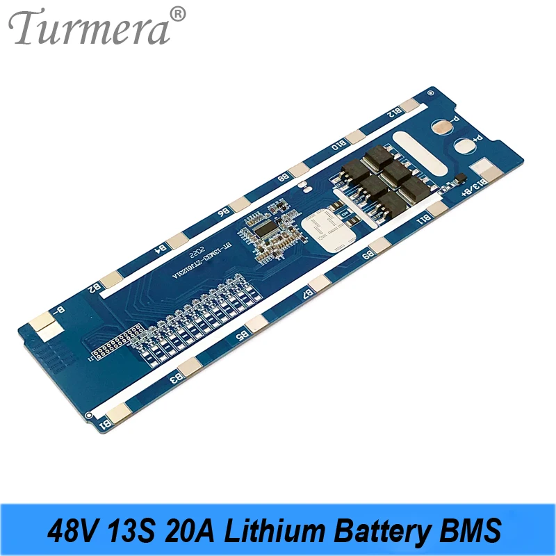 

Turmera 13S 20A 48V 52V 18650 Lithium Battery BMS Protected Board Can Welding for 13S6P Electric Bike and E-scooter Battery Use