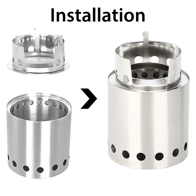 Kültéri Kempingfelszerelés Szélálló Fa Kályhák Kemence Dekonstruálható Hordozható Piknik Határokon Átnyúló Főző Gázégő - Image 5