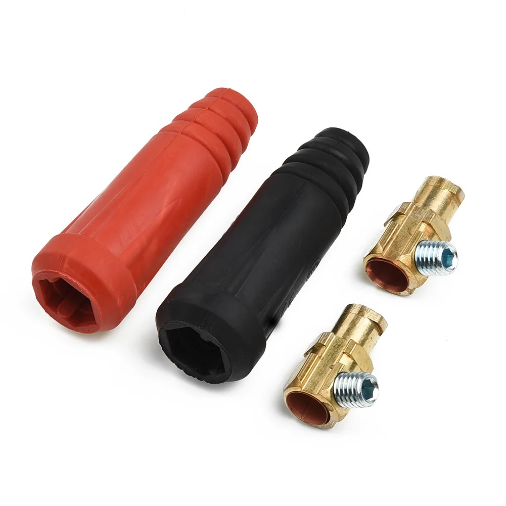 2pcs TIG Welding Cable Panel Male Connector Plug DKJ10-25 200Amp Euro Style Connection Quick Fitting Welding Machine dt diatool 2pcs 5 8 11 male to m14 female thread adapter for diamond core bits grinding disc can fit 5 8 11 tool to m14 machine